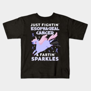 esophageal cancer funny unicorn farting sparkles Kids T-Shirt